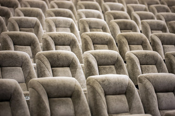 Obraz premium Empty comfortable seats in theater, cinema