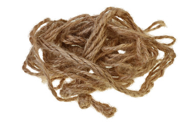 Ball of string or twine on a white background.