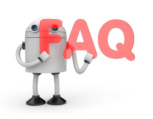 Robot with word FAQ