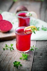 Beet juice as  healthy and refreshing beverage