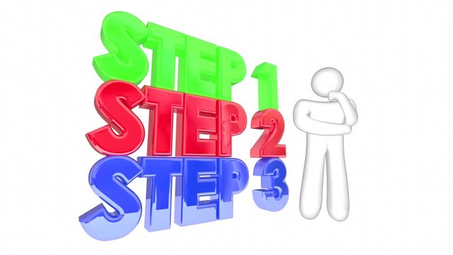 Step 1 2 3 Process System Procedure Thinker 3d Animation