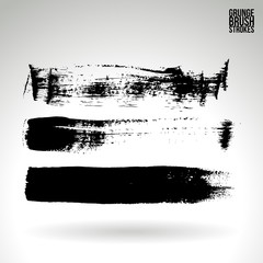 Brushstroke and texture. Vector design. Underline and border.