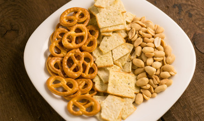 Layers of different snacks