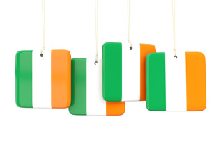 Square labels with flag of ireland