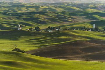 Washington Palouse. A spectacular sunset view from Steptoe Butte State Park of the surrounding...