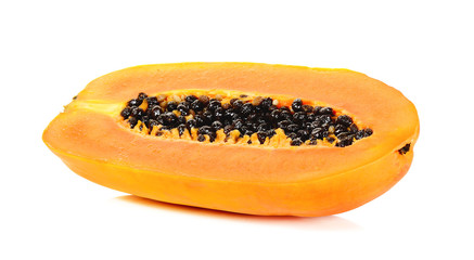 ripe papaya isolated on the white background
