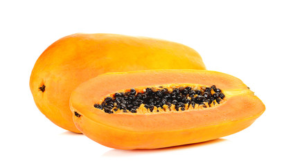 ripe papaya isolated on the white background