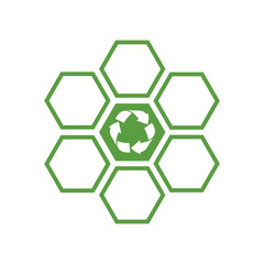 recycling icon, ecology green icons set on white background