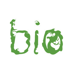 Obraz premium bio logo, ecology green icons set on white background