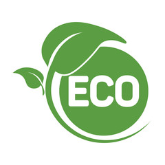 eco logo, ecology green icons set on white background