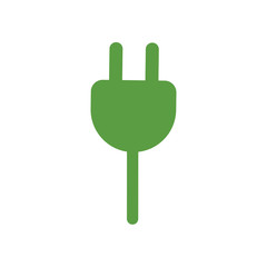 electric plug, ecology green icons set on white background