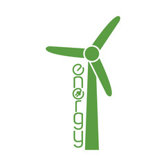wind turbine, ecology green icons set on white background