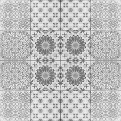 Beautiful old ceramic tiles patterns in the park public.
