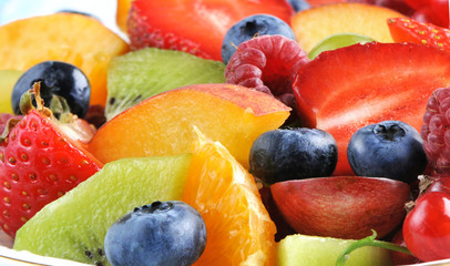 Fruit cocktail with fresh berries and fruits 