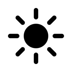 Sun or screen brightness sun line art icon for apps and websites 