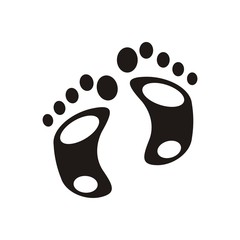 Baby icon footprint_Black