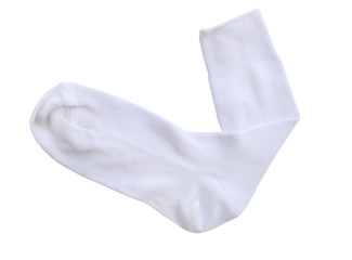 White Sock Isolated on White Background with Clipping Path