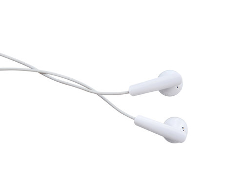 concept of digital music white Headphones (clipping path)