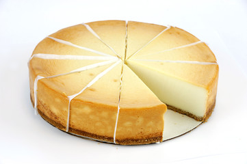 fresh cheese cake isolated on white background