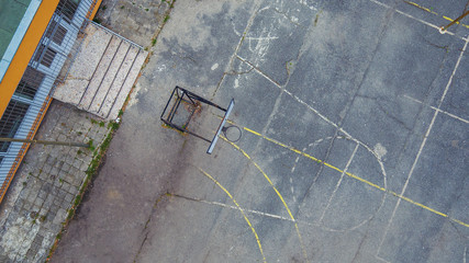 Aerial shot of school playground