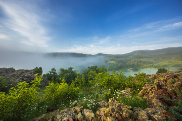 Beautiful mountains view.Natural spring landscape