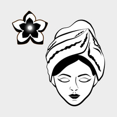 Spa center design. Skin care concept. Flat illustration