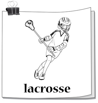 Doodle man playing lacrosse