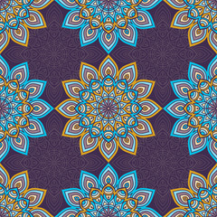 Ethnic floral seamless pattern