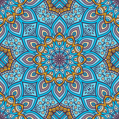 Ethnic floral seamless pattern