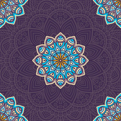 Ethnic floral seamless pattern