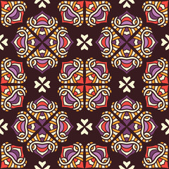 Ethnic floral seamless pattern