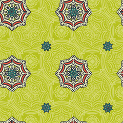 Ethnic floral seamless pattern