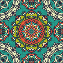 Ethnic floral seamless pattern