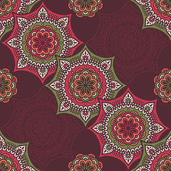 Ethnic floral seamless pattern