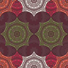 Ethnic floral seamless pattern