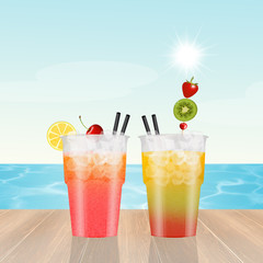 fresh cocktail on the beach