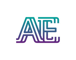 AE lines letter logo