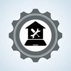 Smart home design. Technology icon. system concept