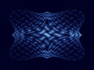 Blue glowing symmetrical fractal ornament