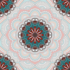 Ethnic floral seamless pattern