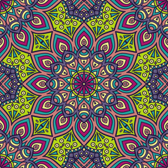 Ethnic floral seamless pattern