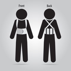 Injured of the back pain icon.
