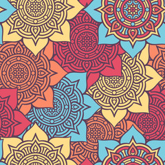 Ethnic floral seamless pattern