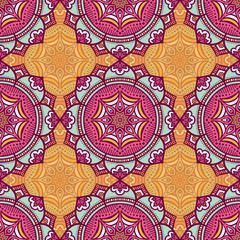 Ethnic floral seamless pattern
