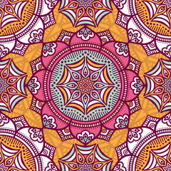 Ethnic floral seamless pattern