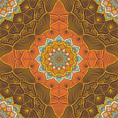 Ethnic floral seamless pattern