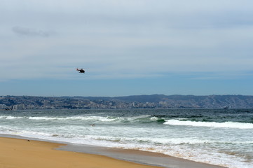 Fototapeta na wymiar The beach in Vina del Mar. 