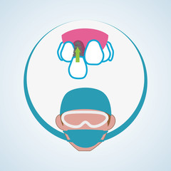 Dental care design. health concept. medical care icon, editable vector