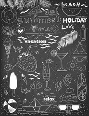 Hand drawn summer set