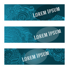 Cartoon vector hand-drawn Doodle banners. Vertical banners design templates set